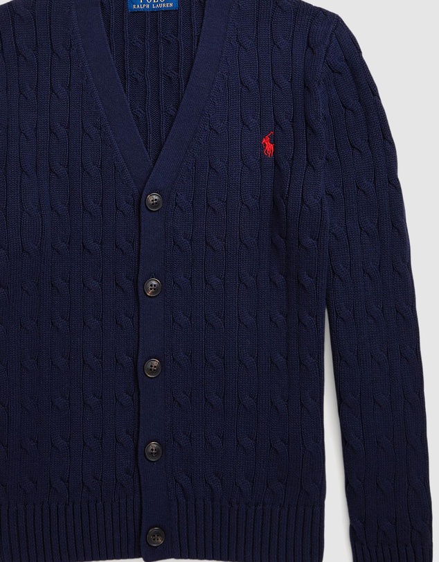 Polo Ralph Lauren - Cable-Knit Cotton V-Neck Cardigan - Teens