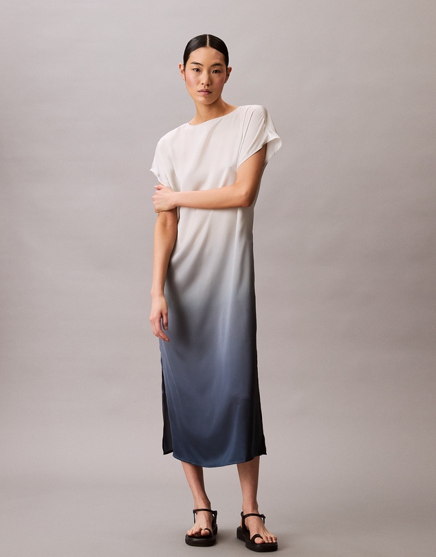 Calvin Klein - Satin Printed Relaxed Dress