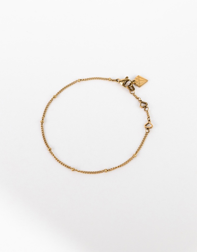 Wanderlust + Co - Beaded Gold Essential Chain Bracelet