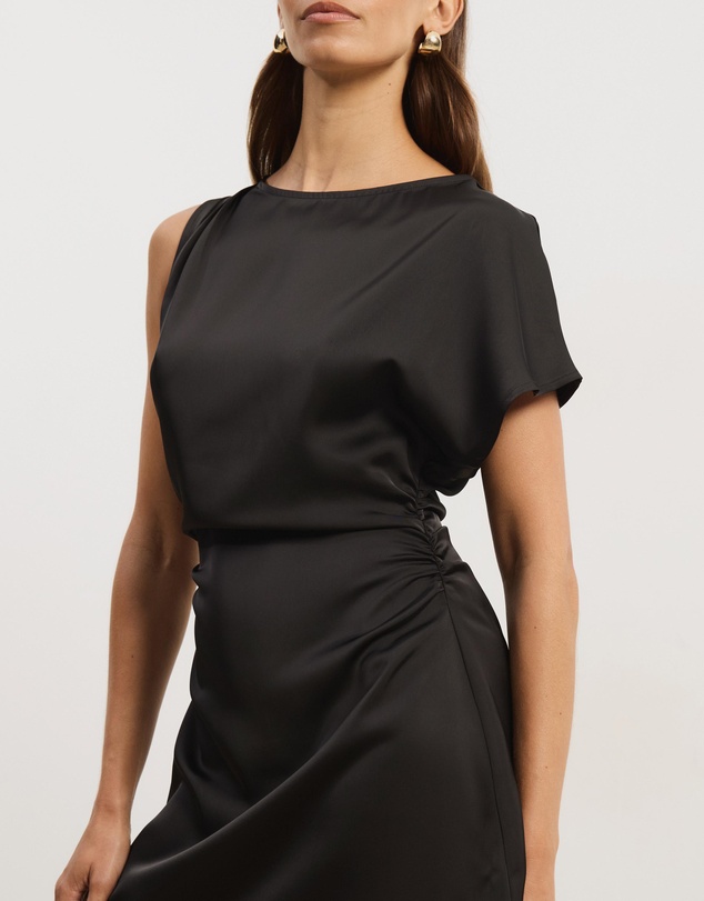 Atmos&Here - Alix Satin Tuck Mini Dress