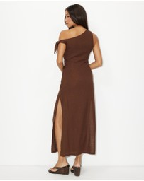Dazie - Wednesday One Shoulder Linen Blend Midi Dress