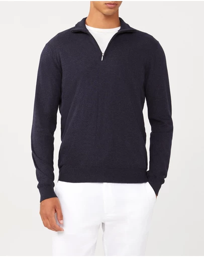 Van Heusen - Cotton Quarter Zip Knit Sweater