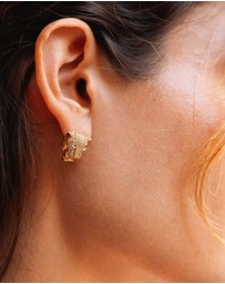 Nialaya Jewellery - Women's Panther Huggie Earrings