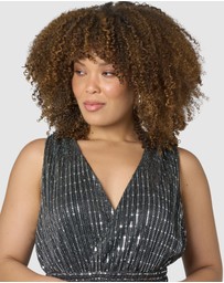 Pink Dusk by Curve Project - Sparkle Bright Midi Dress