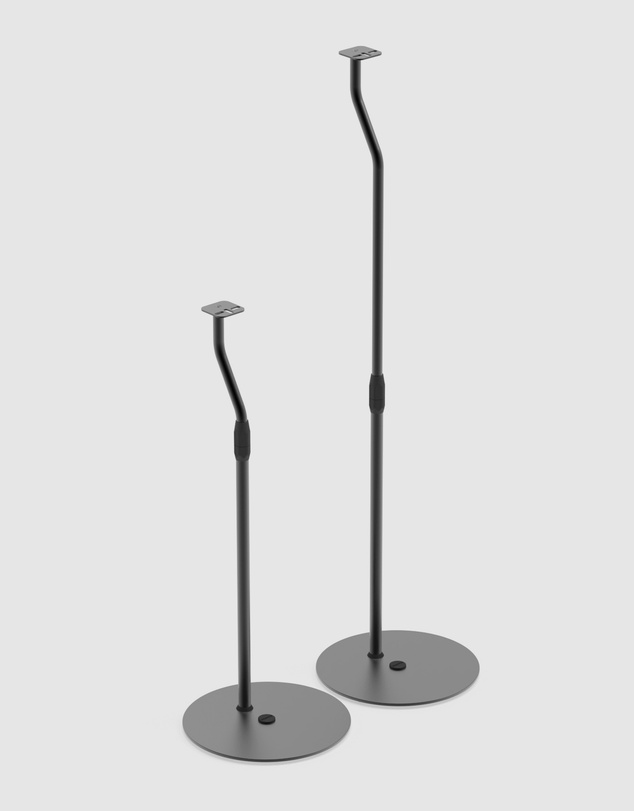 iWorld - Kanto SLH Universal Height Adjustable Speaker Stands for Satellites up to 4.1 kg - Black, Pair