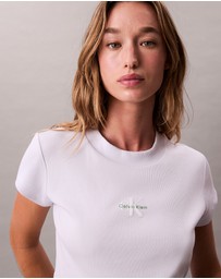Calvin Klein Jeans - Monogram Logo Ribbed Baby Tee