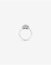 Michael Hill - 0.65 Carat TW Pear Cluster Halo Diamond Ring in 10kt White Gold