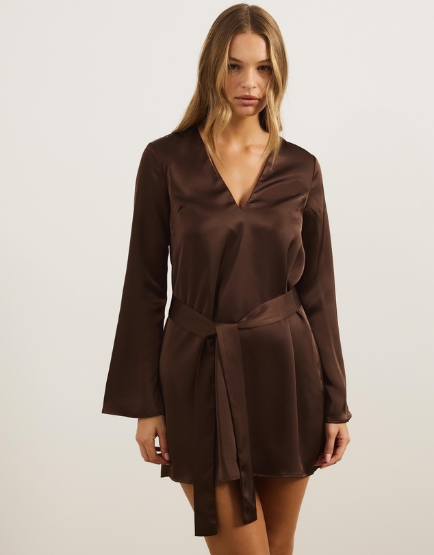 Atmos&Here - Jayde V-Necklong Sleeve Mini Dress