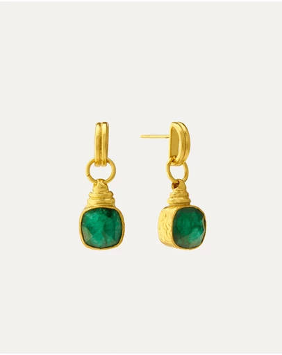 Ottoman Hands - Eleanor Emerald Drop Stud Earrings