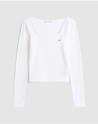 Tommy Hilfiger - Longsleeve Tee Pointelle Poplin PJ Set - Iconic Exclusive