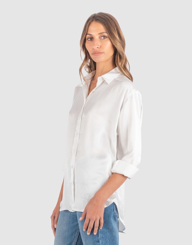 CAMIXA - Soie Satin Oversized Silk Shirt