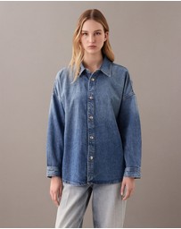 Calvin Klein Jeans - Cotton Linen Blend Button-Down Shirt