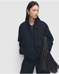 M.N.G - Denim Jacket With Fur Collar
