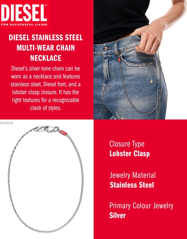 Diesel - Diesel Font Silver Necklace