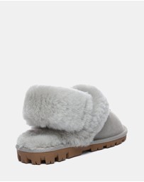 EVERAU - Australian Shepherd Ugg Waffle Fluffy Double Faced Sheepskin Upper House Shoes