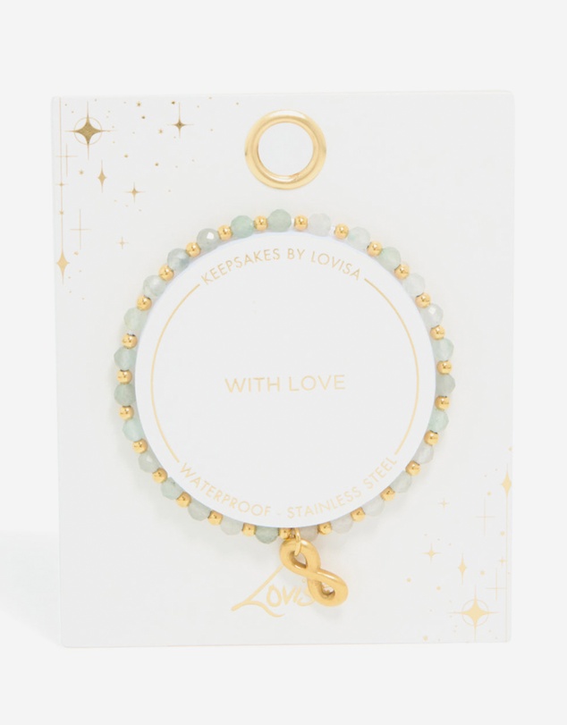 Lovisa - Waterproof Gold Plated Stainless Steel Semi Precious Infinity Stretch Bracelet