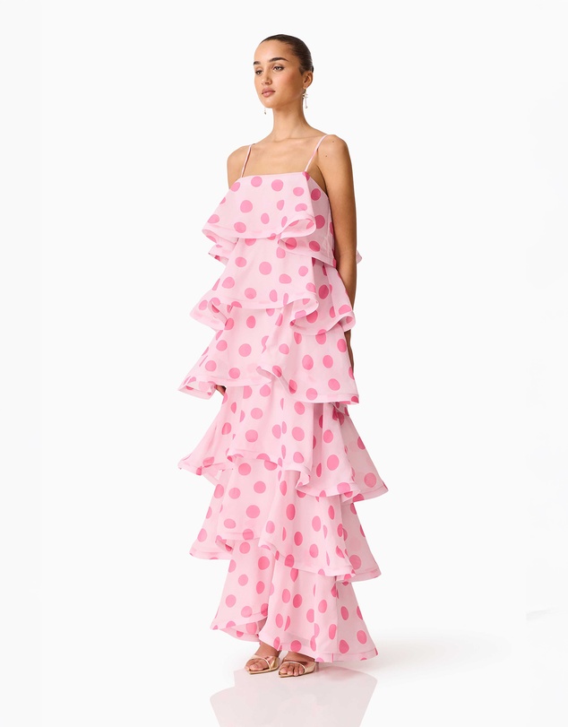 Elliatt - Sola Polkadot Tiered Maxi Dress