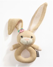 Living Textiles - Knitted Ring Rattle - Amelia the Bunny