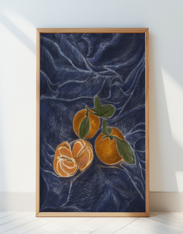 Olive et Oriel - KH Studio - The Colors Orange a Blue by Karla Hyman Art Print
