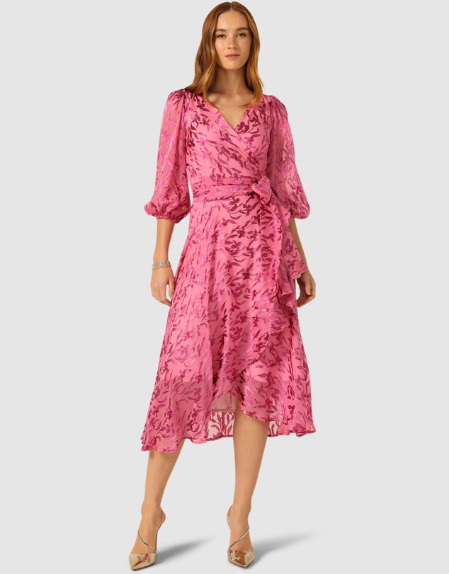 SACHA DRAKE - Sherbet Breeze Midi Wrap Dress