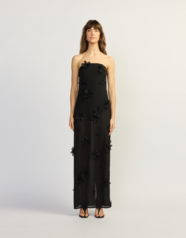 TOJHA - PHOEBE STRAPLESS SEMI-SHEER MAXI