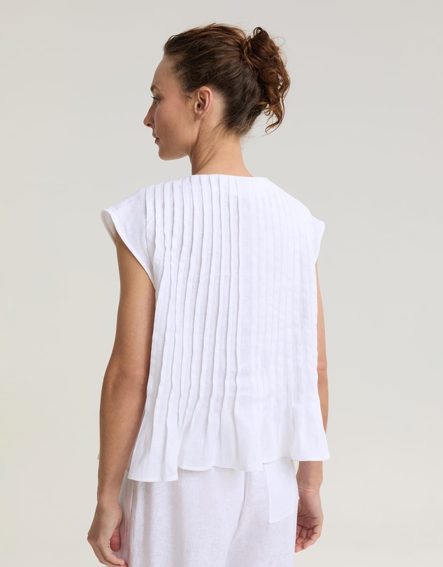 Sportscraft - Ariana Pintuck Linen Blouse