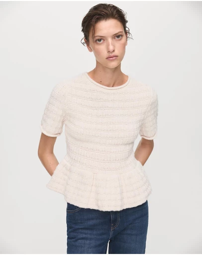 M.N.G - Textured Sweater With Ruffles