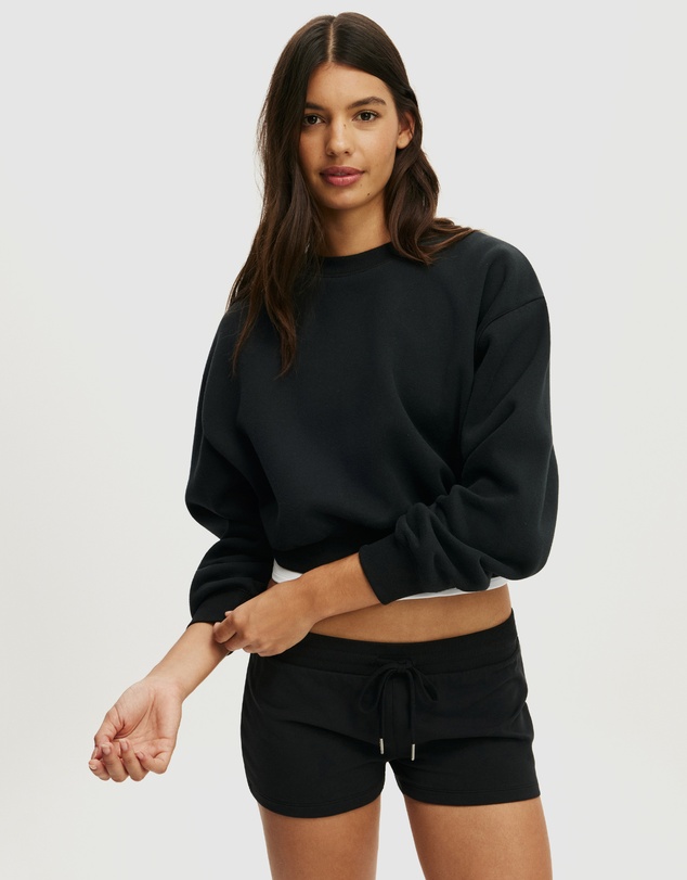 Cotton On Body Active - Plush Cropped Crew Sweat