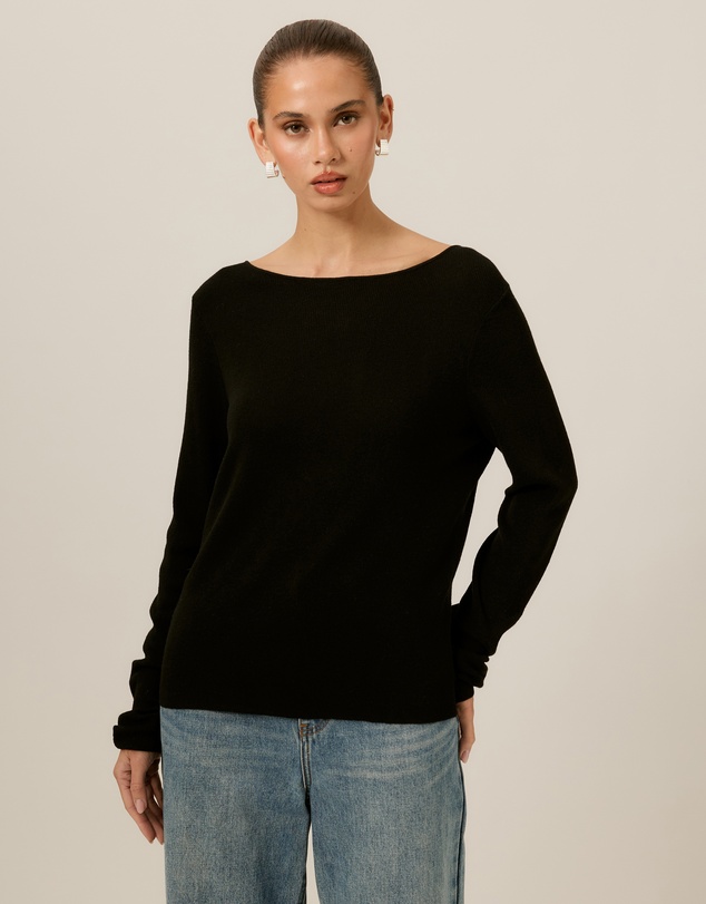 Tussah - Violet Fine Knit Boat Neck Top