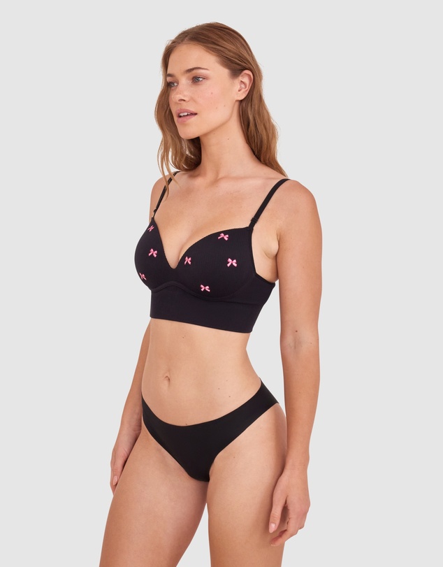 Bras N Things - Alyssia Push Up Wirefree - Black/Print