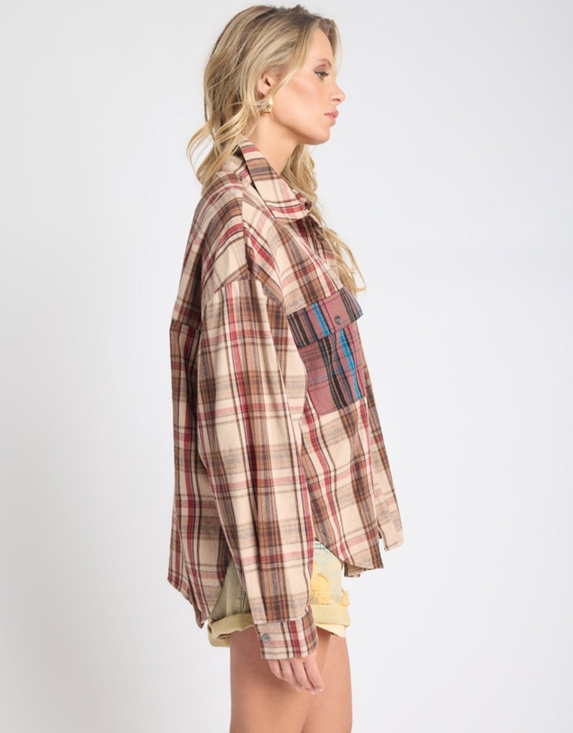 ONE TEASPOON - Prairie Check Daria Shirt - Sand Check