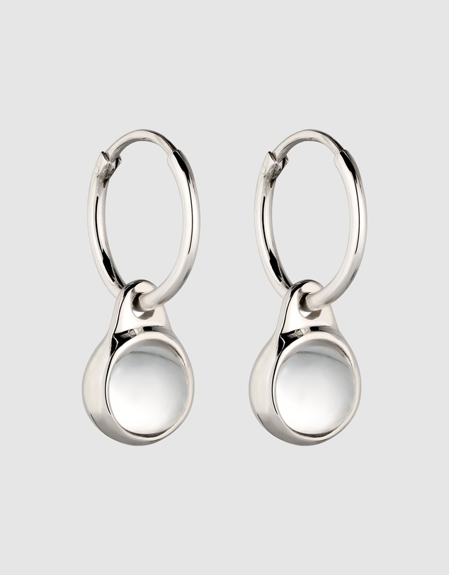 Elli Jewelry - Rock Crystal Huggie Hoop Earrings in 925 Silver