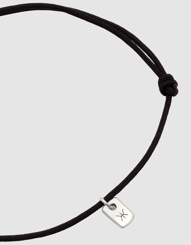 Kuzzoi - ICONIC EXCLUSIVE - Nylon Bracelet with Circle in 925 Sterling Silver