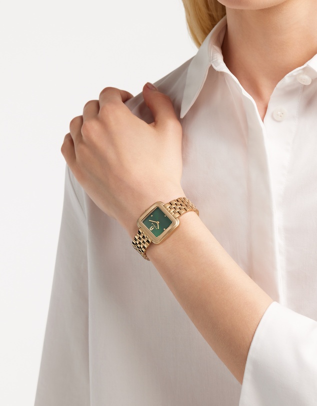 Furla - Diamante 27.5mm Square Green Dial with Gold-Tone Bracelet
