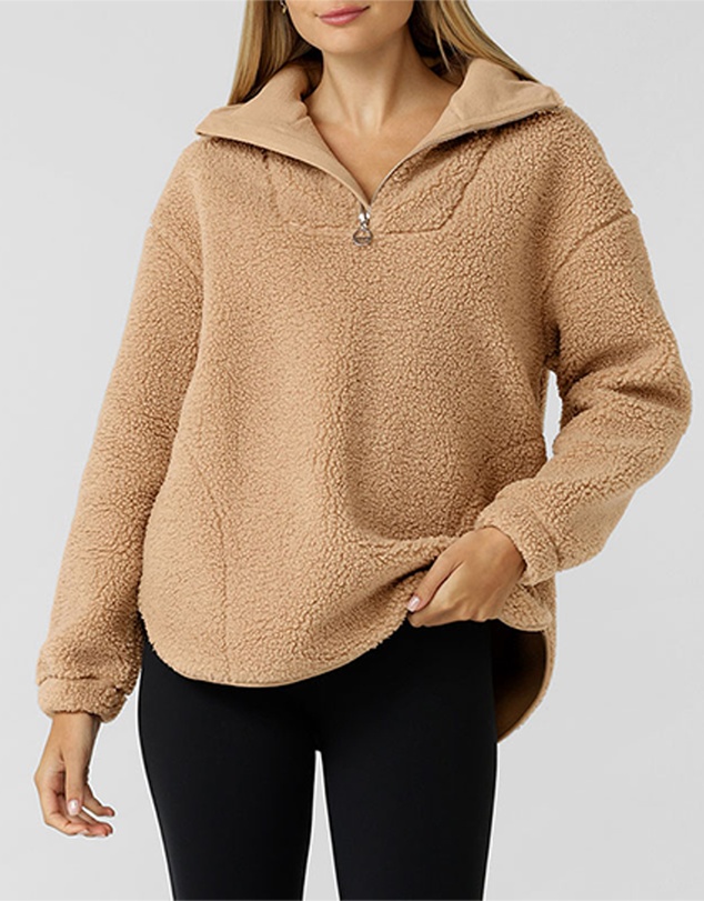 Lorna Jane - Field Teddy Half Zip Hoodie