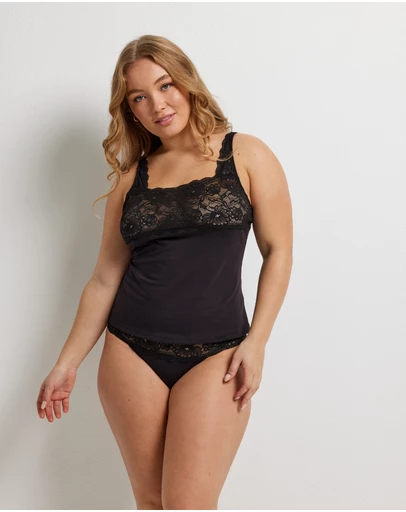 Kayser - Daily Essentials Cotton & Floral Lace Cami ( 465 )