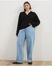 Atmos&Here Curvy - Eden Rib Collar Knit