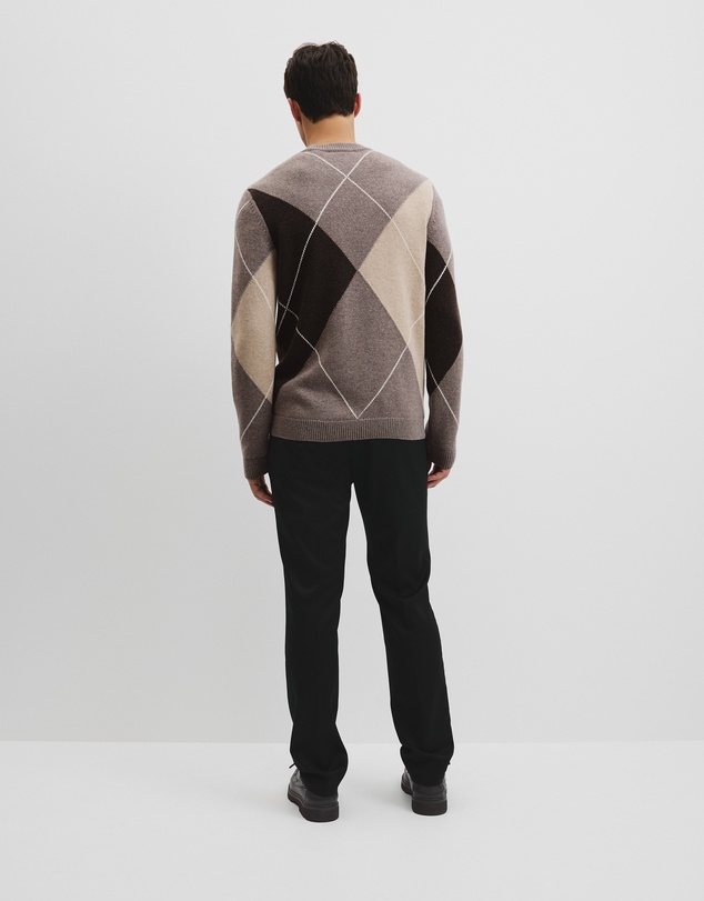 Country Road - Merino Wool Argyle Crew Neck Knit