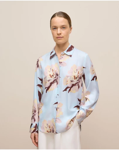 Trenery - Camellia Long Sleeve Shirt in Soft Blue
