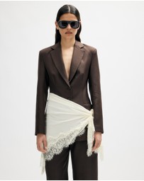 Minima Esenciales - Fior Blazer With Detachable Lace Scarf