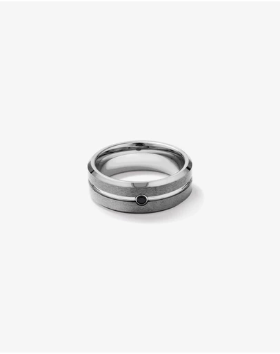 Michael Hill - 8mm Black Diamond Wedding Band in Tungsten