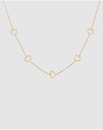 Elli Jewelry - Necklace Heart Cut-Out Design 925 Sterling Silver Gold-Plated