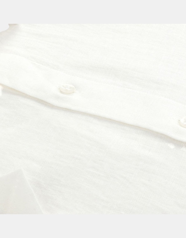 Henry Bucks - HENRY SARTORIAL Linen Classic Fit Short Sleeve Shirt WHITE