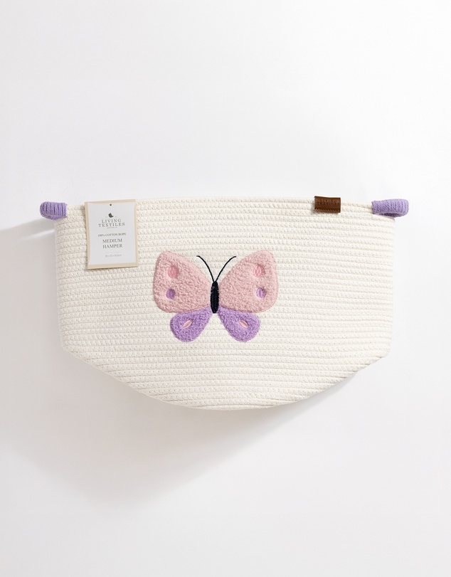 Living Textiles - Cotton Rope Embroidered Hampers - Butterfly