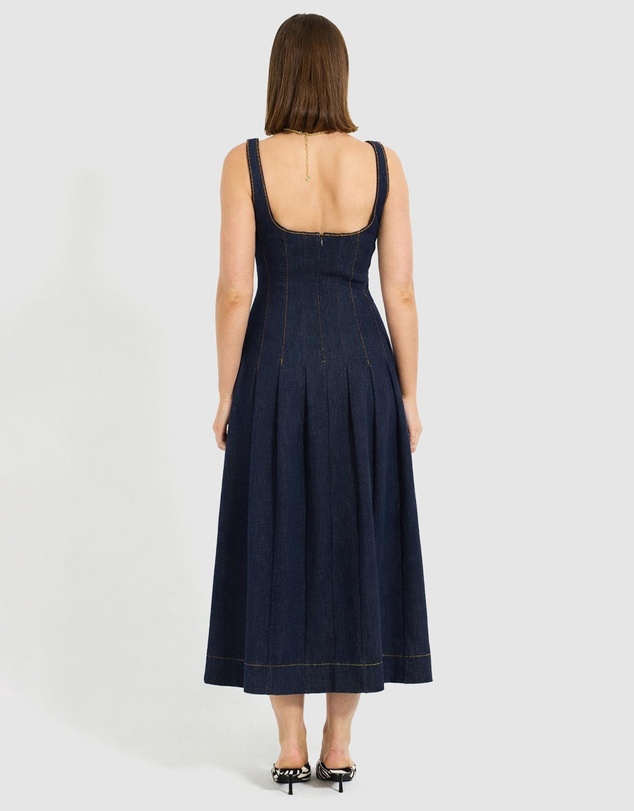 Pasduchas - Hudson Denim Panelled Midi Dress