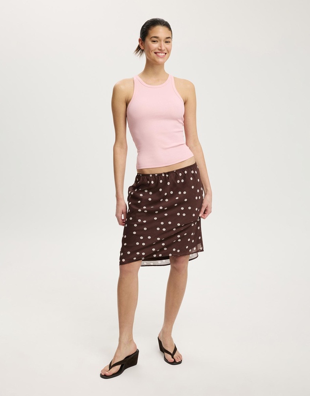 Cotton On - Goldie Rib High Neck Tank