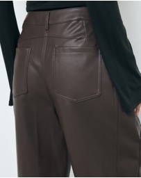 AERE - Sienna PU Barrel Leg Pants