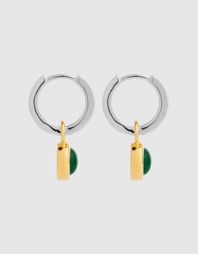 Najo - Solace 2-Tone Green Onyx Huggie Earring