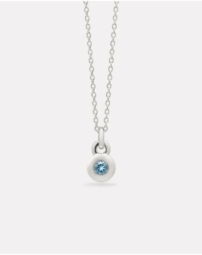 Najo - December Silver & Blue Topaz Birthstone Necklace