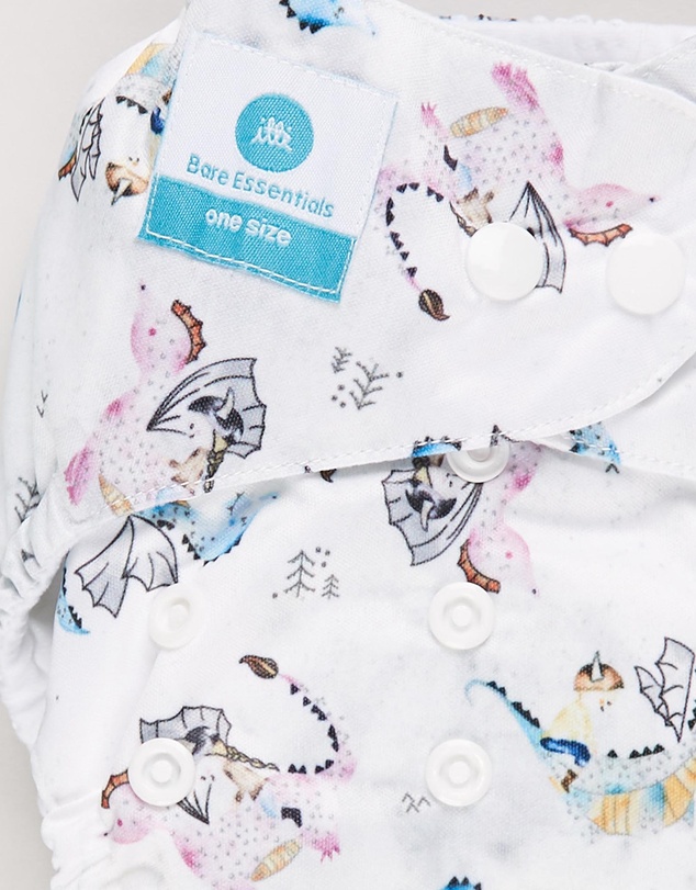 itti bitti - Bare Essentials One Size Fits Most Reusable Cloth Nappy & Wetbag 2-Pack